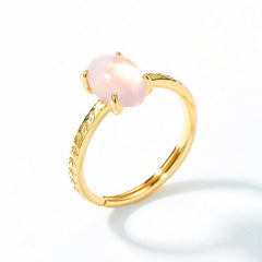 Marquise Shape Pink Crystal Opening Silver Ring