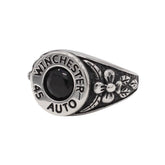 European and American Retro Rose Zircon Men's Titanium Ring