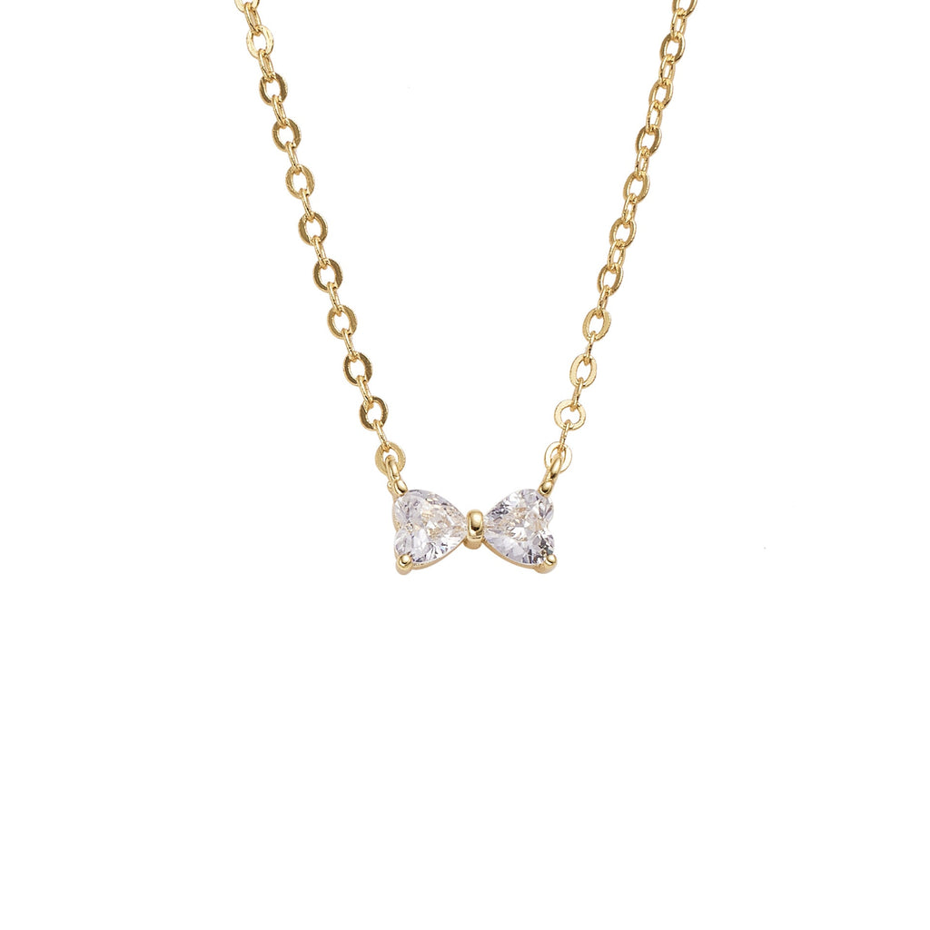 Zircon Bow Pendant Necklace