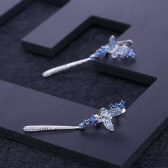 S925 Silver Gemstone Drop Earrings for Women