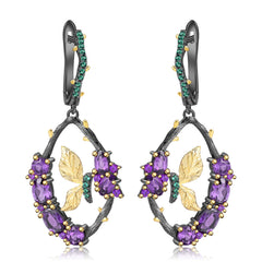 Butterfly Design s925 Sterling Silver Drop Earrings for Women