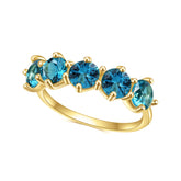 Luxury Row of Jewelry S925 Sterling Silver Ring