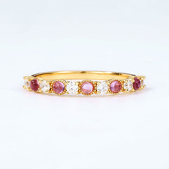 Amethyst and White Zircon Sterling Silver Ring