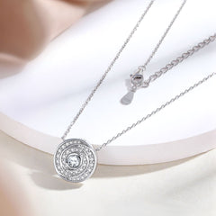 Circular Vortex Zircon Sterling Silver Necklace