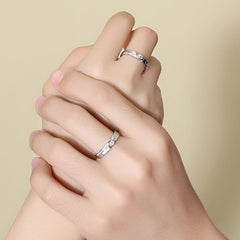 Zircon Heart Forever Love Silver Couple Ring