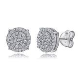 Zircon Round Silver Studs Earrings for Women