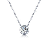 (Pendant Only) Solitaire Round Zircon Silver Pendant for Women