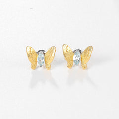 Butterfly Gold Plated Silver Studs Earrings for Women