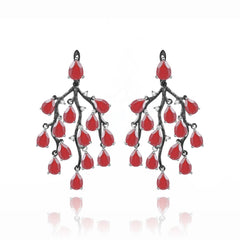 Weeping Willow Silver Drop Earrings for Women