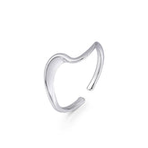 Geometric Irregular Wavy Opening Sterling Silver Ring