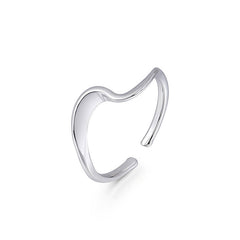 Geometric Irregular Wavy Opening Sterling Silver Ring