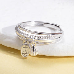 Lotus Seedpod Creative Multilayer Opening Sterling Silver Ring