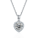 Soleste Halo Heart Shape Moissanite Pendant