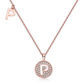 Circle Letter P Moissanite Necklace