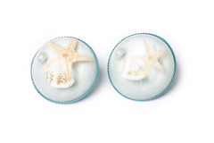 Starfish on Rock Studs - Blue Studs for Women