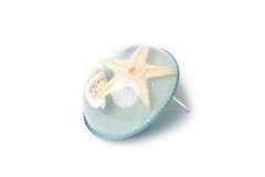 Starfish on Rock Studs - Blue Studs for Women