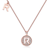 Circle Letter R Moissanite Necklace