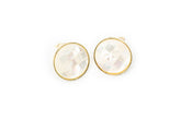 Golden White Colour Round Studs Earrings