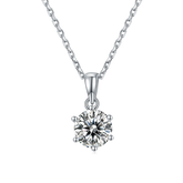 Six Prongs 1.0Carat Round Moissanite Pendant