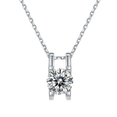 H Shape Round Cut Moissanite Pendant
