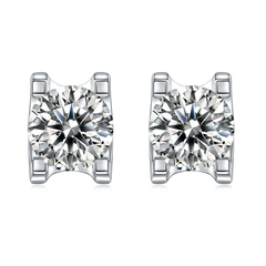 Moissanite Round Cut Earrings for Women