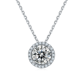 Soleste Halo 1.0Carat Round Moissanite Pendant