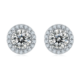 Soleste Halo 0.5Carat Round Moissanite Earrings