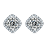 Soleste Halo Princess Cut Moissanite Earrings
