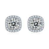 Square Soleste Halo 0.5Carat Moissanite Earrings