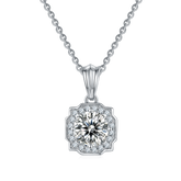 Modern Halo 1.0 Carat Round Moissanite Pendant