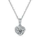 Heart Halo 1.0 Carat Moissanite Pendant