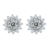 Sunflower Moissanite Earrings for Women