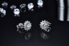 Sunflower Moissanite Earrings for Women
