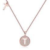 Circle Letter T Moissanite Necklace