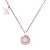 Circle Letter X Moissanite Necklace