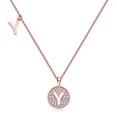 Circle Letter Y Moissanite Necklace