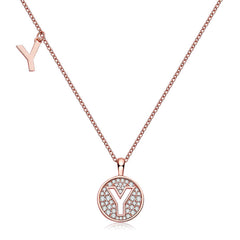Circle Letter Y Moissanite Necklace