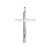 Latin Cross Zircon Titanium Steel Pendant for Men