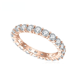 Colourful Round Zircon Full Circle Sterling Silver Ring