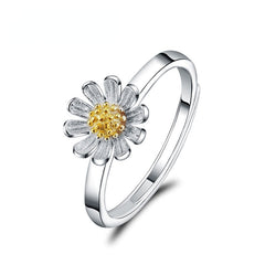 Daisy Flower Silver Ring for Women