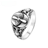 Aircraft Propeller Oval Titanium Steel Ring for Men