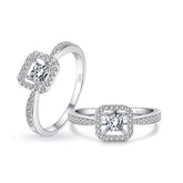 Luxury S925 Sterling Silver Ring for Foreign Trade, Women's Square Hollowed Out, European and American Instagram Popular Women's Ring Manufacturer, Direct Selling Jewelry