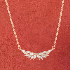 Marquise Zircon Wings Pendant Silver Necklace for Women