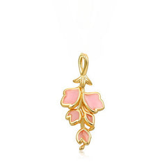 Enamel Pink Lilac Flower Sterling Silver Pendant