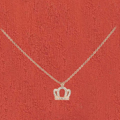Zircon Crown Pendant Silver Necklace for Women