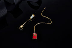 Enamel Syringe Stud and Ear Line Earrings