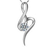 (Pendant Only) Water Shape with Zircon Silver Pendant for Women