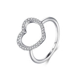 S925 Sterling Silver Japanese and Korean Hollow Micro Inlaid Zircon Ring Women's European and American Light Luxury Fashion Index Finger Ring Cross-border Delivery