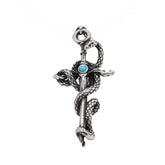 Snake Cross Sword Turquoise Titanium Steel Pendant for Men