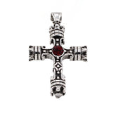 Crown Latin Cross Zircon Titanium Steel Pendant for Men